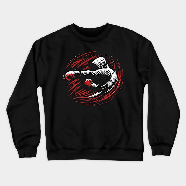 Boxing Pose Crewneck Sweatshirt by Delicious Art